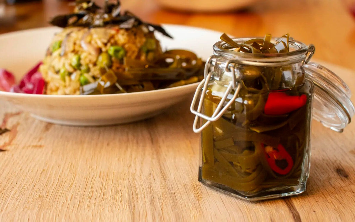 Eingelegter Kombu mit Ingwer und Chili