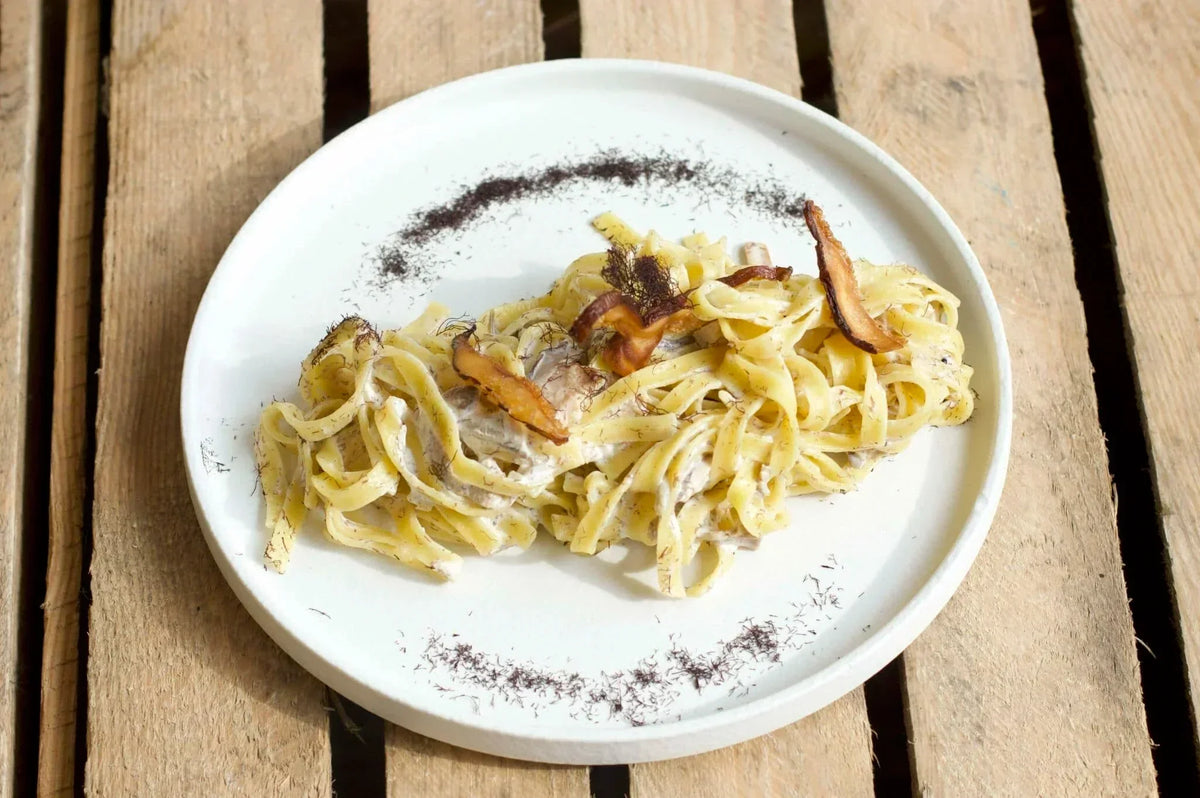 Pilz-Tagliatelle mit Trüffelalgen