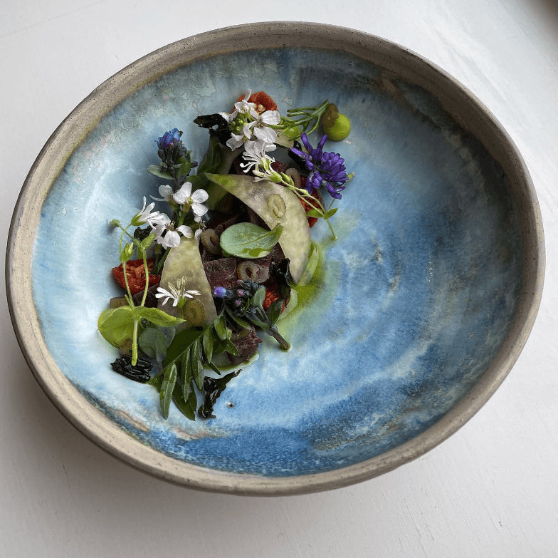 Elegant whale salad dish using Lofoten Seaweed nori