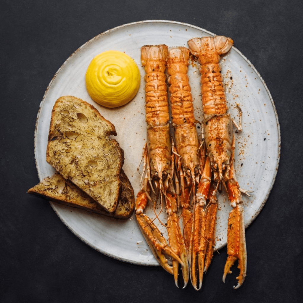 langoustine with seaweed salt