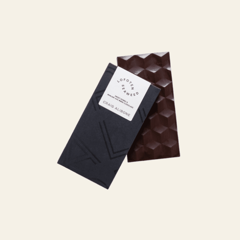 Dark chocolate with sugar kelp