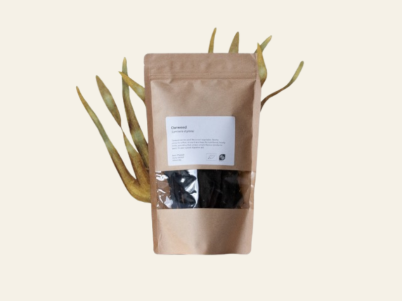 Bag of dried oarweed