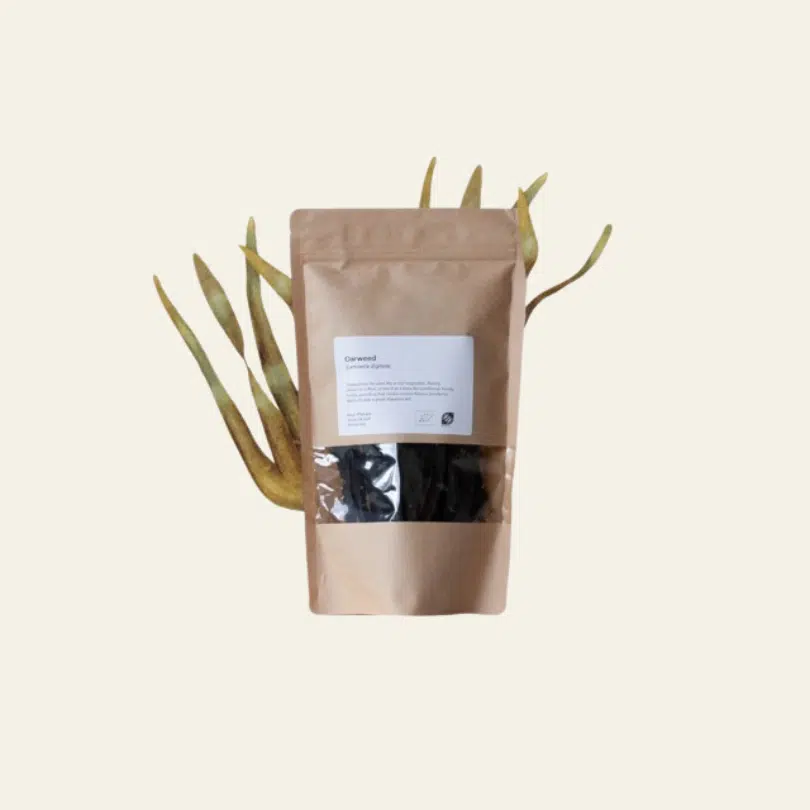 Bag of dried oarweed
