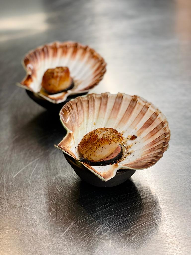 scallop and aged lamb fat